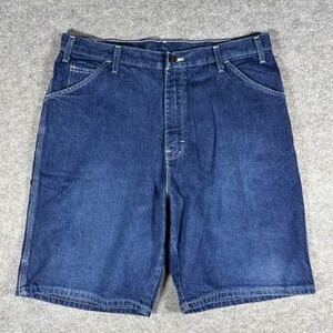Dickies Carpenter Denim Shorts Mens 36 Dark Wash Indigo Blue Utility Workwear
